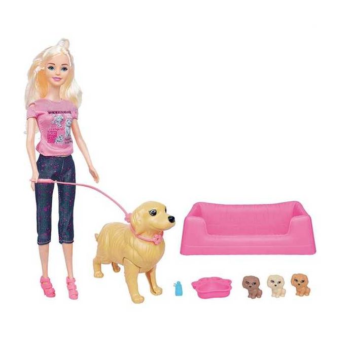 Кукла Бети с куче, 3 кученца и аксесоари