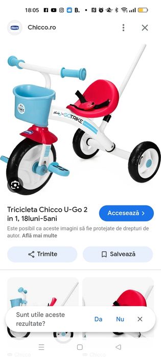Tricicleta copii Chicco U-GO 2 in 1