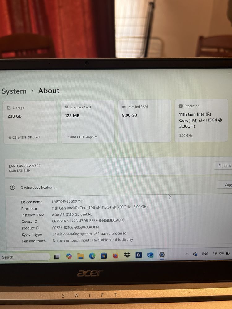 Лаптоп Acer Swift