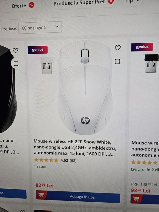 Mouse wireless HP 220,in garantie