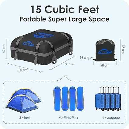 Rymopuey Geantă de plafon auto, impermeabilă,  cutie de plafon auto