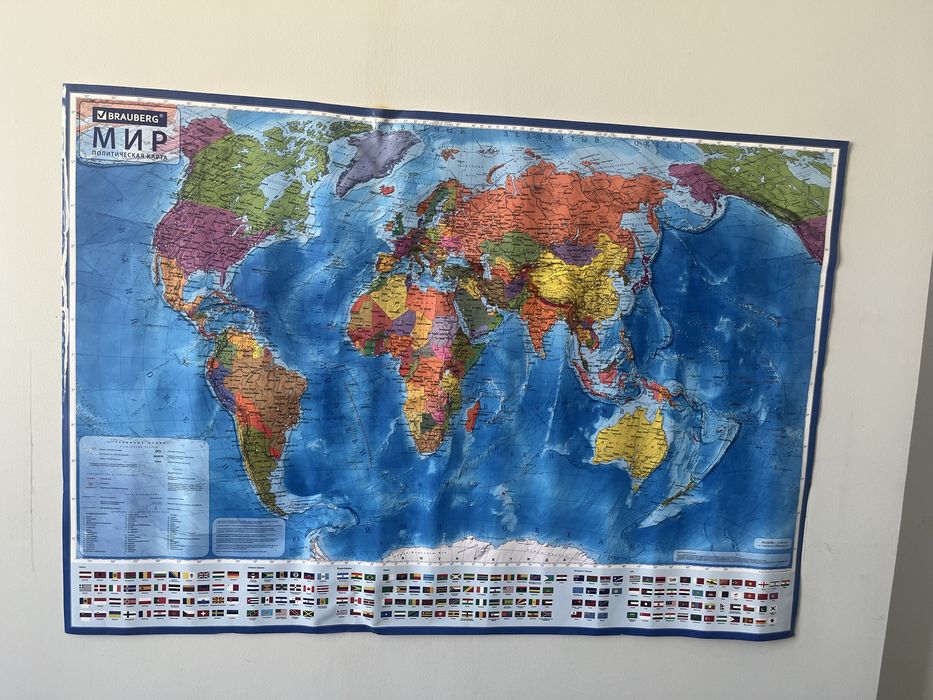 Карта мира Brauberg интерактивная