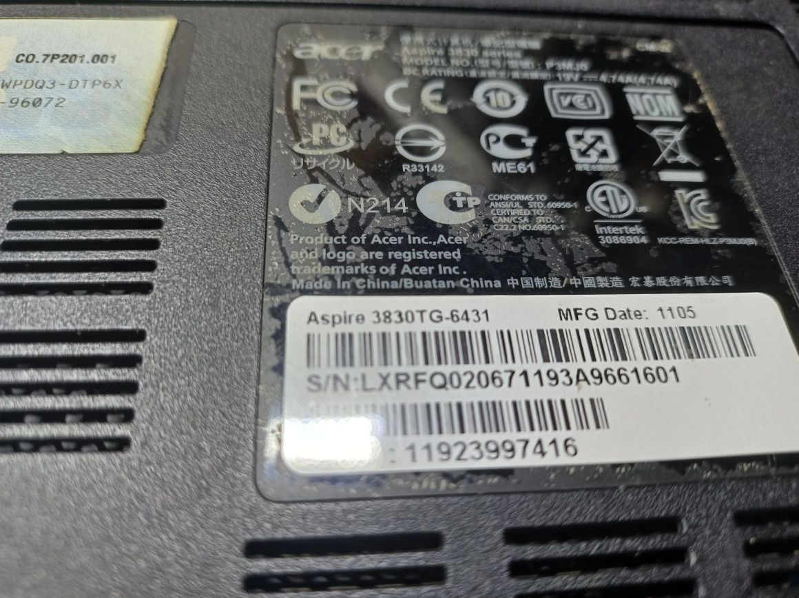 Acer aspire 3830 TG-6431