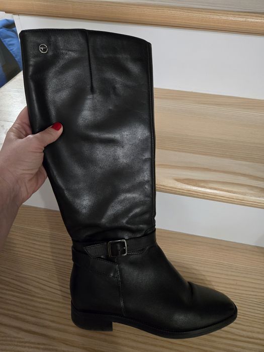 Tamaris cizme lungi din piele naturala