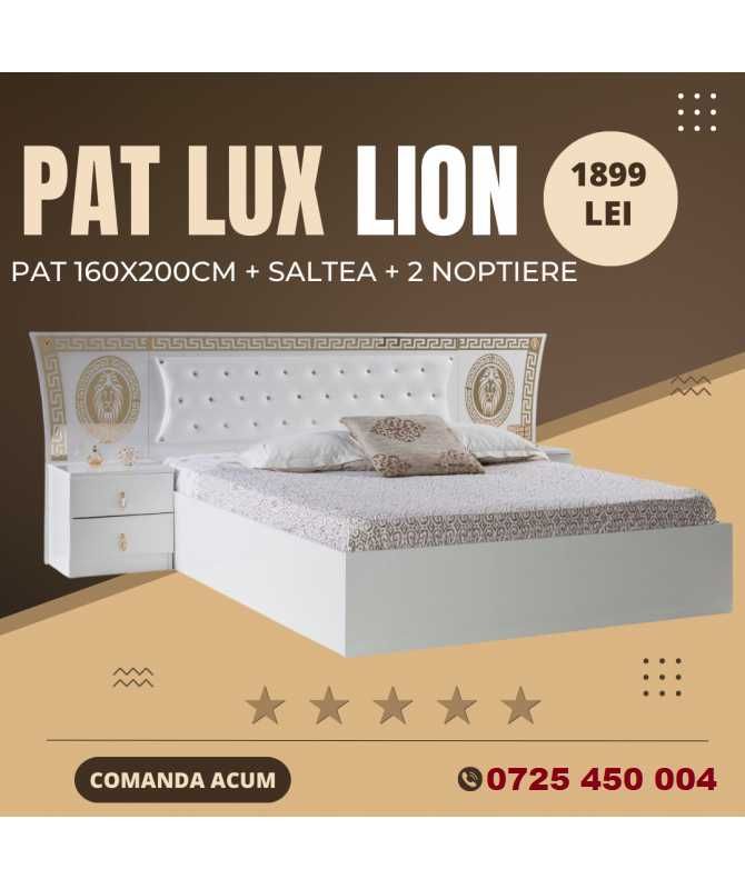 Pat Lux Lion Alb160 X 200 + 2 Noptiere + SALTEA