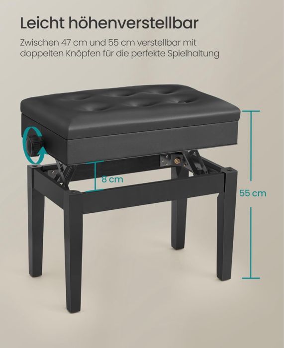 Пейка за пиано с регулируема височина SONGMICS