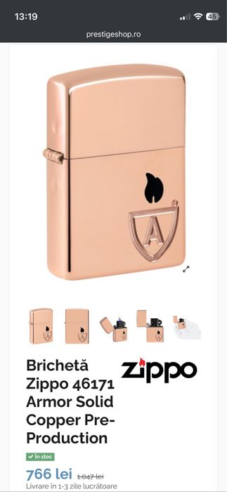 Zippo 46171 Armor Solid Copper Pre-Production