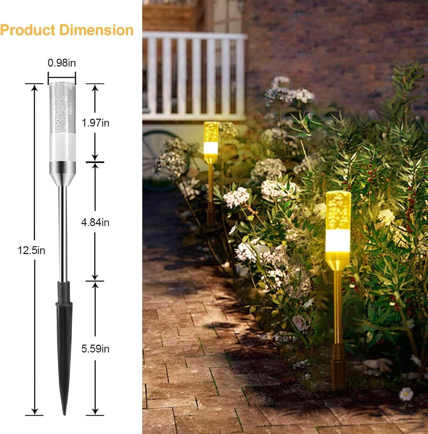Градински лампи IRISECO с колчета, 6 броя 12V нисковолтови LED, IP65