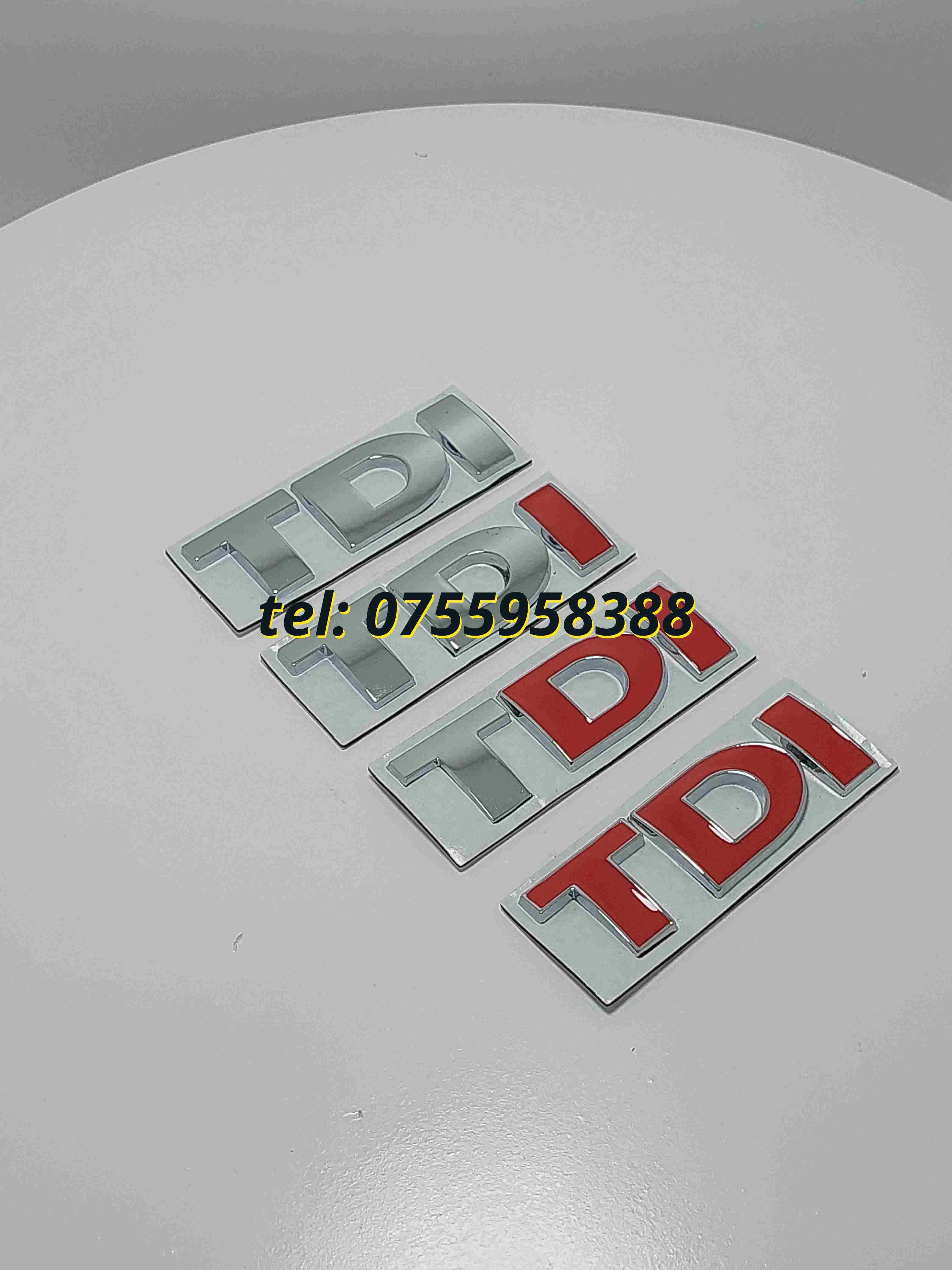 Emblema Tdi Crom Tdi Cu Di Rosu Metalica Vw