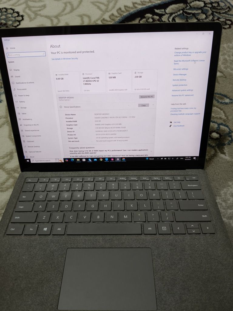 Microsoft Surface sensor ekran