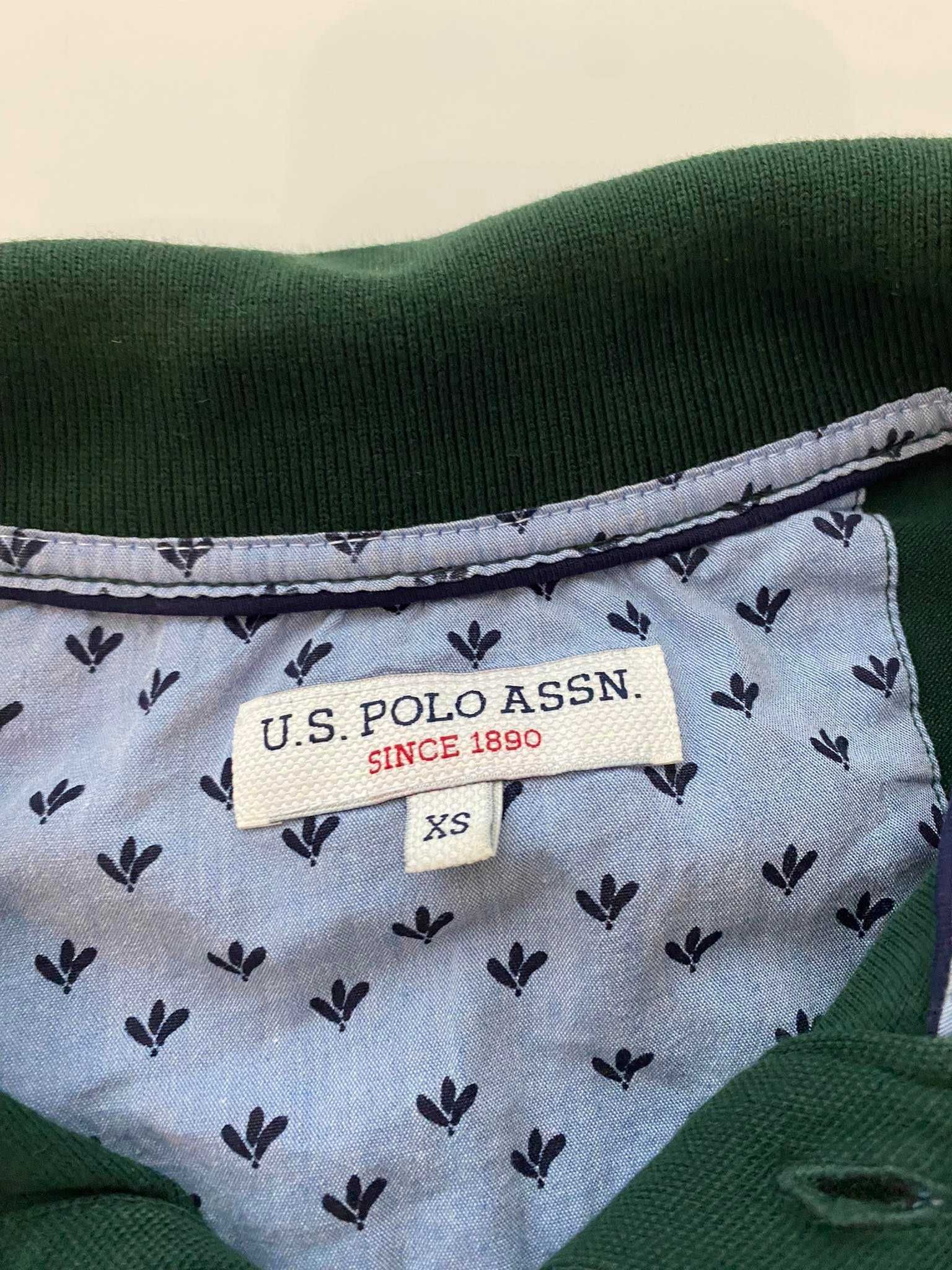 Тениска с яка и бродирано лого U.S. Polo Assn.
