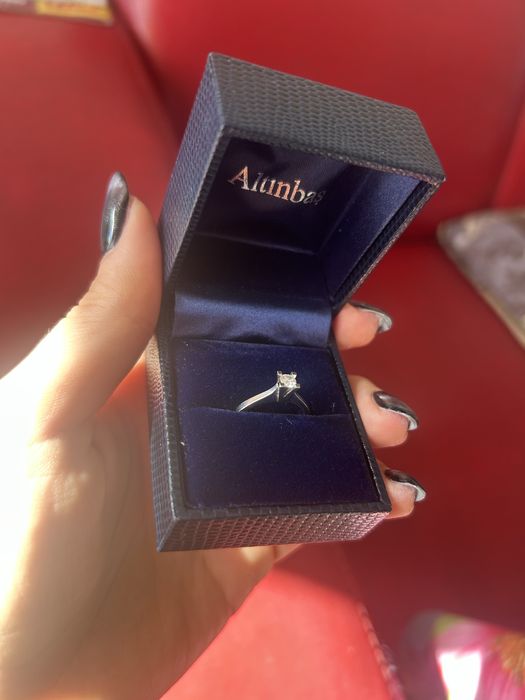 Пръстен с диамант и бяло злато (годежен) Altinbas