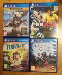 Just cause, pes 16, uwritten tales, tearaway игри за PS 4