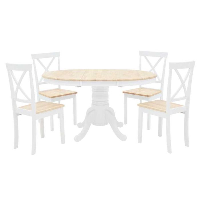 Трапезен комплект, Lars, Бял, Мдф, 138х100х75см.