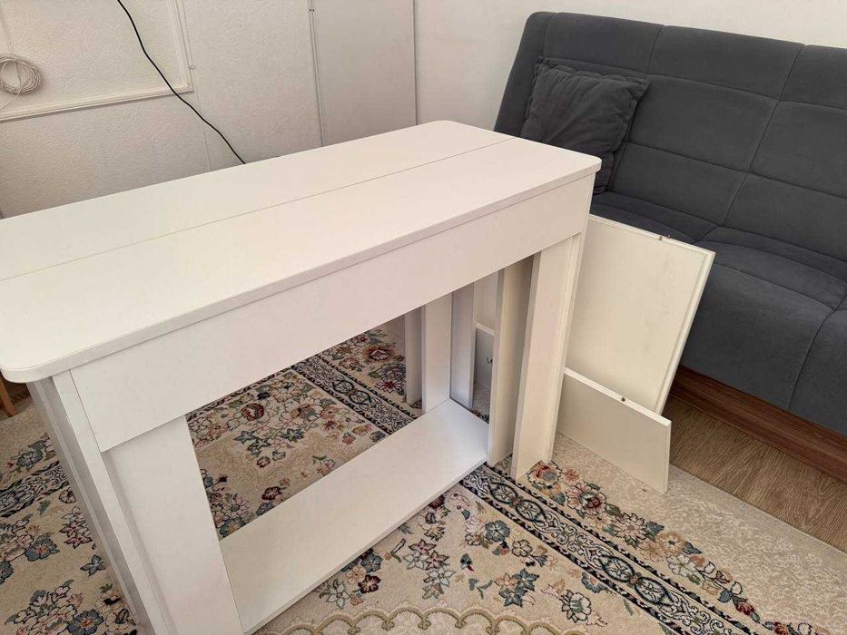 Стол консоль-трансформер, 300х100x76 см, ЛДСП, белый