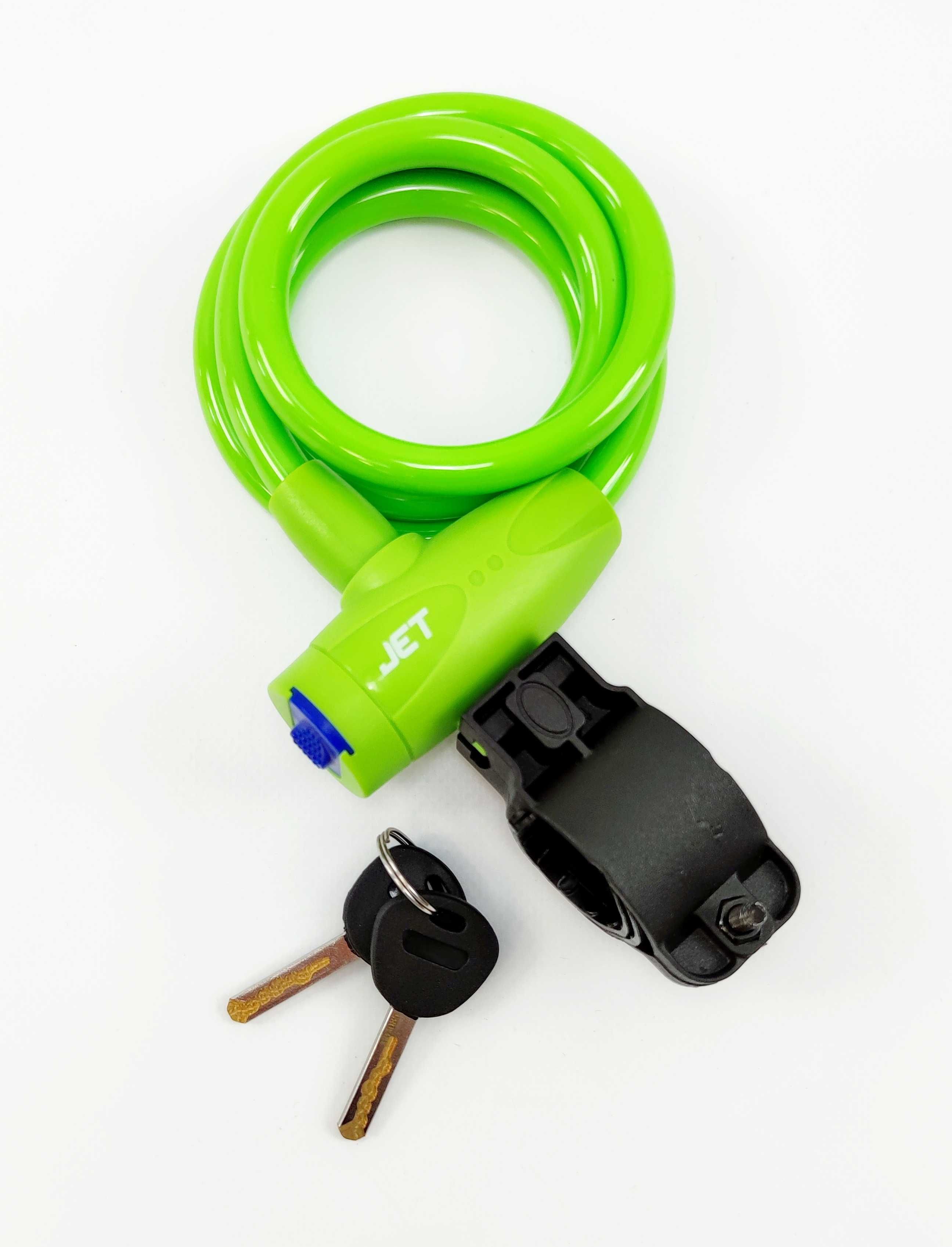 Cablu antifurt bicicleta  10x1000mm Incuietoare cu cheie Verde deschis