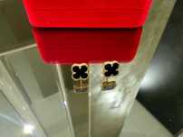 Van Cleef & Arpels VCA Gold Black Sweet Alhambra Clover Дамски Обеци