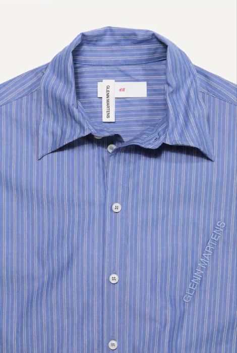 GLENN MARTENS H&M Риза от поплин с телени банели