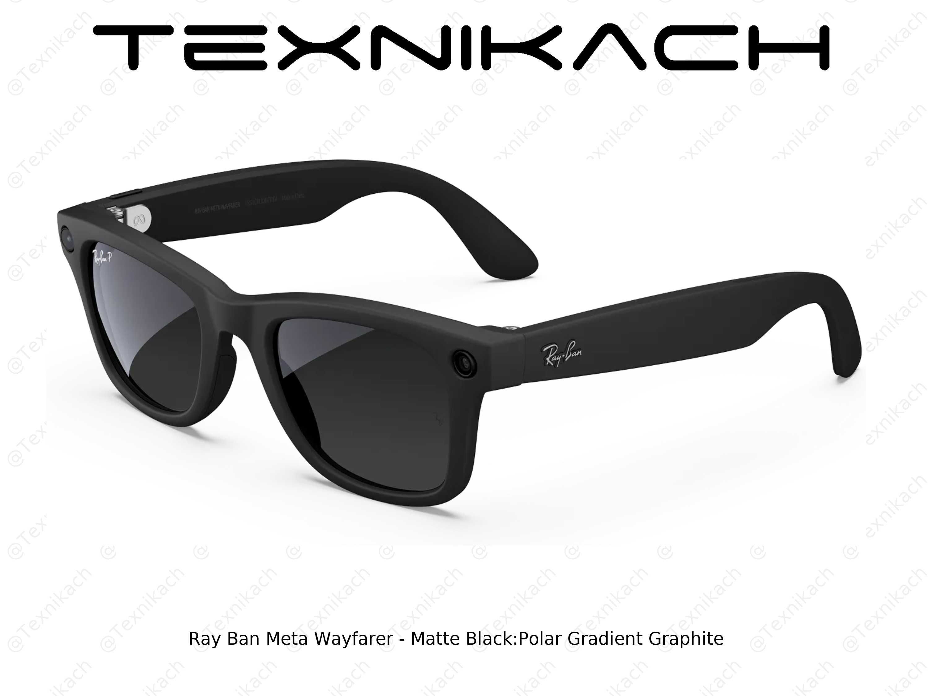 Ray Ban Meta Wayfarer - Matte Black Polar Gradient Graphite
