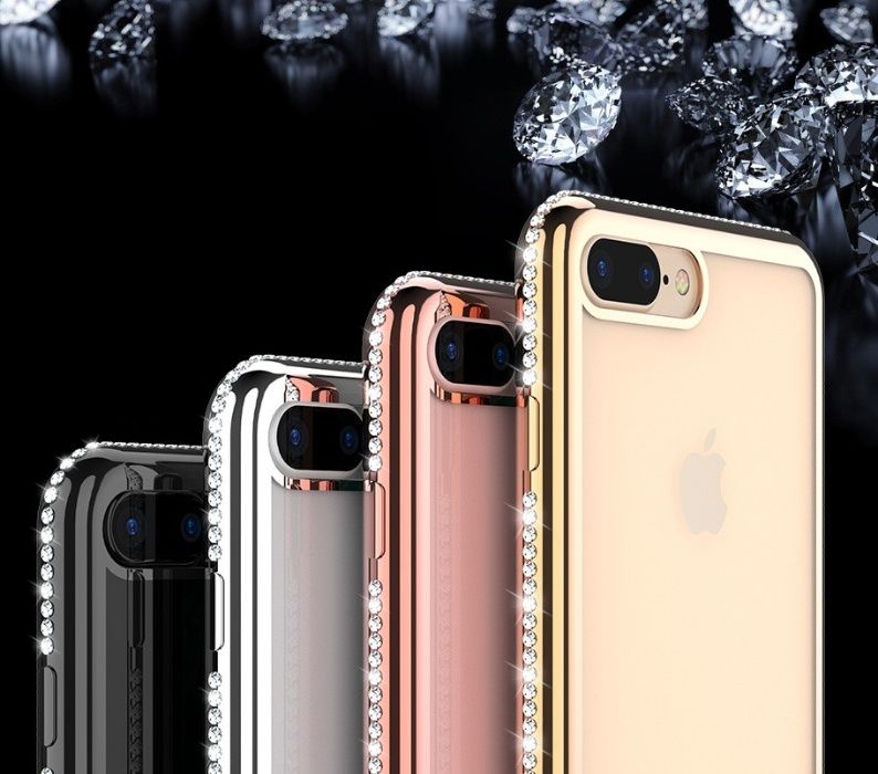 Carcasa iPhone sau Samsung, model placat cu diamante protectie tel XD