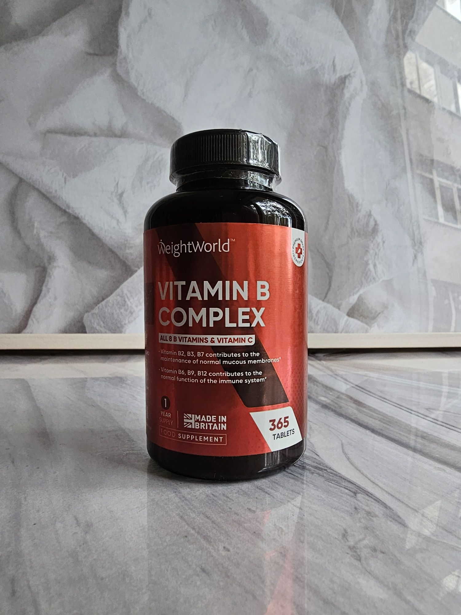 Vitamina B Complex + C B1 6 9 12 WeightWorld UK 365 doze - Nou sigilat