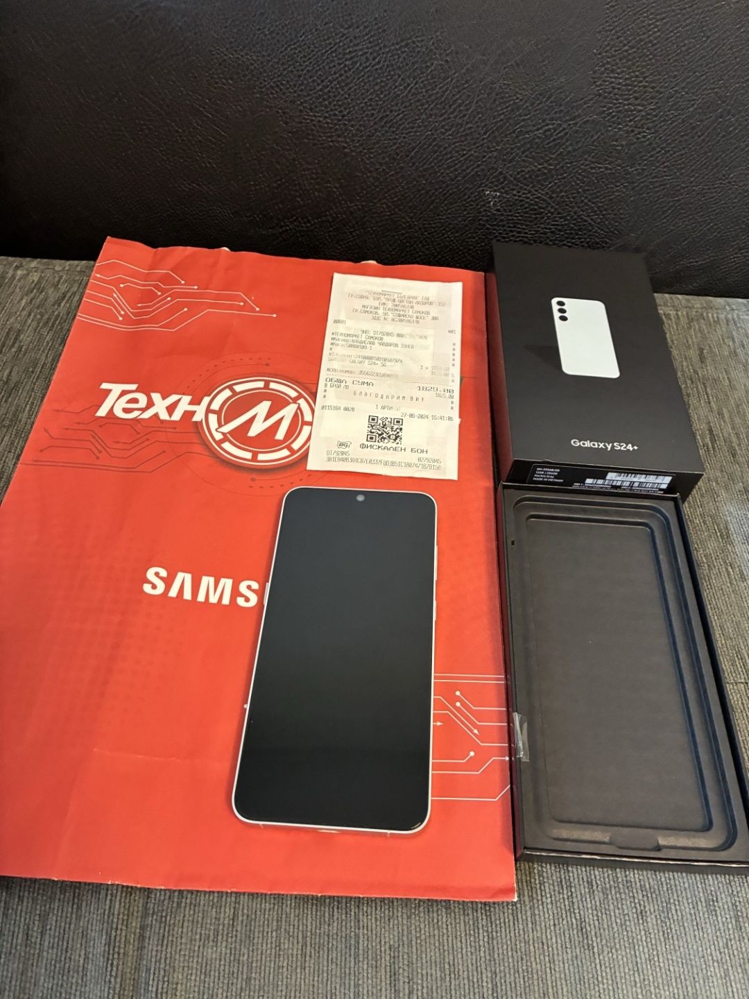 КАТО НОВ 256GB Samsung S24 Plus + Техномаркет Гаранция '26 Gray