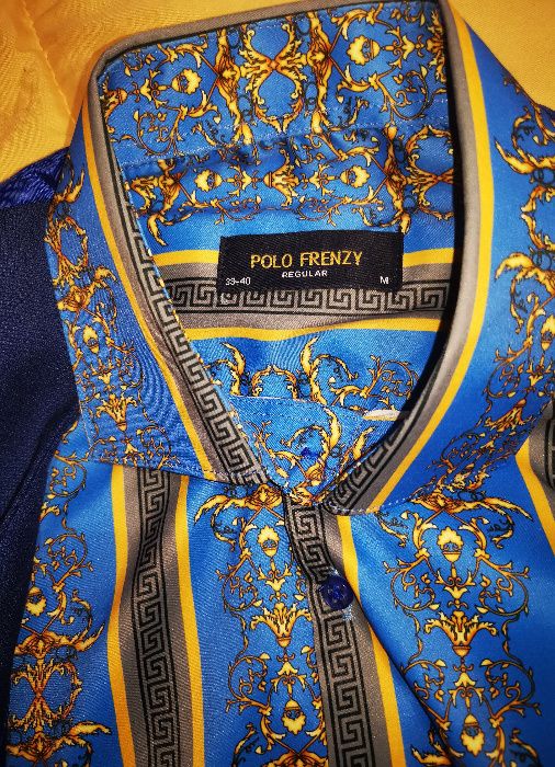 Абитуриентско елегантно мъжко елече и риза шарки тип Versace