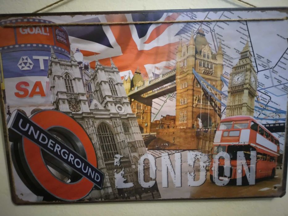 Метална ретро табела Лондон от Англия 30 см х 20 см