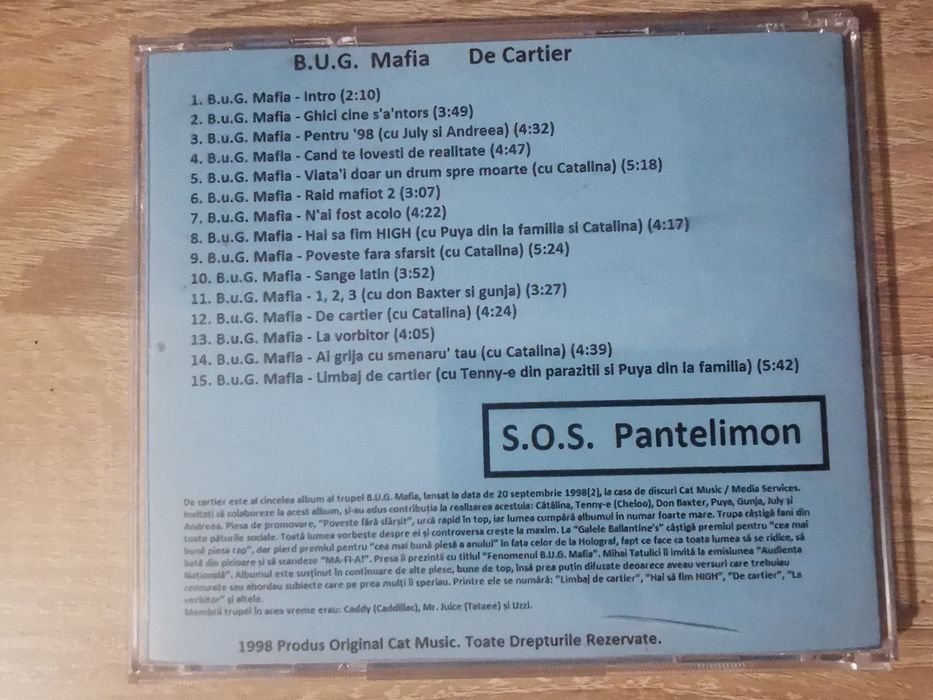 CD-ul de colectie B.U.G. Mafia - De Cartier /Album  BUG Mafia