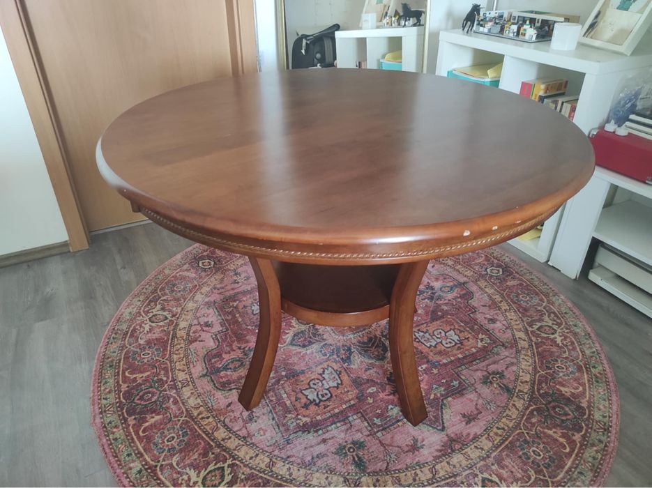 Masă rotundă din lemn pentru sufragerie/bucătărie