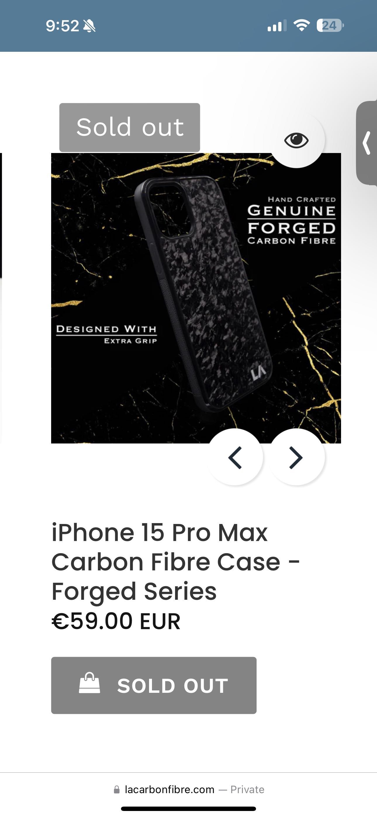 Carbon Fibre Case Iphone 15 PRO MAX - Истински Карбон