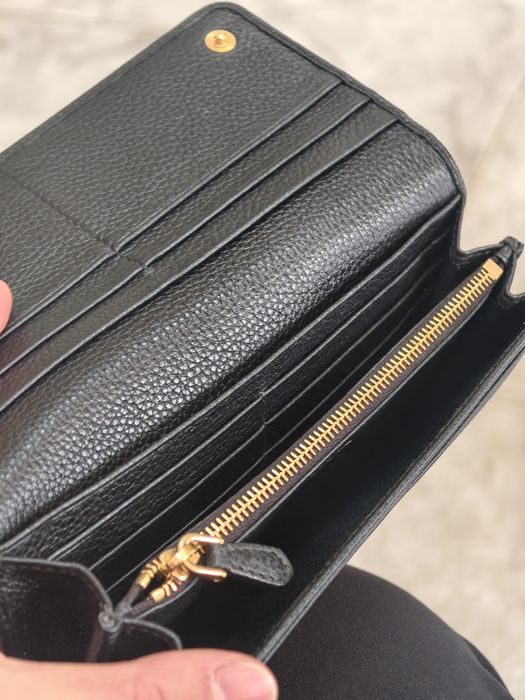 Prada Continental Long Wallet Vitello Daino Leather