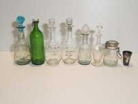 Set sticle vechi vintage pentru colectie sau decor + pahar alpaca