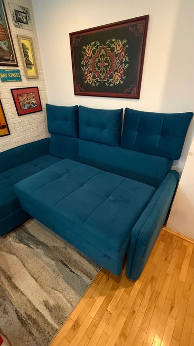 Разтягащ се, ъглов диван