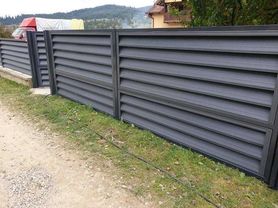 Garduri din panouri stil jaluzele, sipca metalica, tabla, plasa si BCA