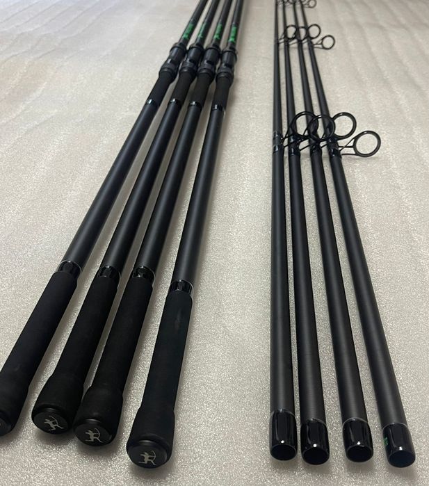 SET 4 Lansete Super Point 3.9m, 4.5lbs 2segmente + 4 Mulinete TM12000
