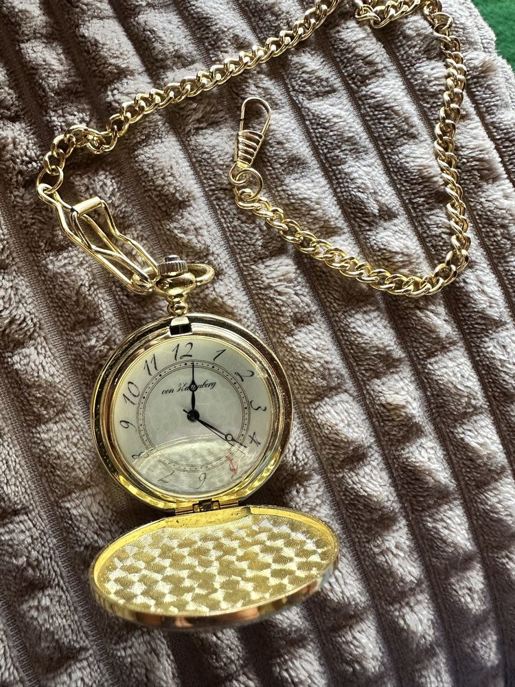 Ceas buzunar 47mm Quartz Von Hattenberg Gold Full Hunter 14"