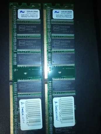 DDR 400 две плашки по 256 Мб за 500 тенге обе