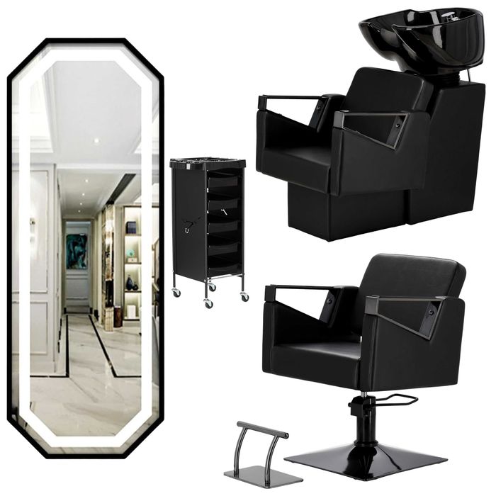 Mobilier Scaun frizerie coafor scafa ceramica Verde Negru Auriu