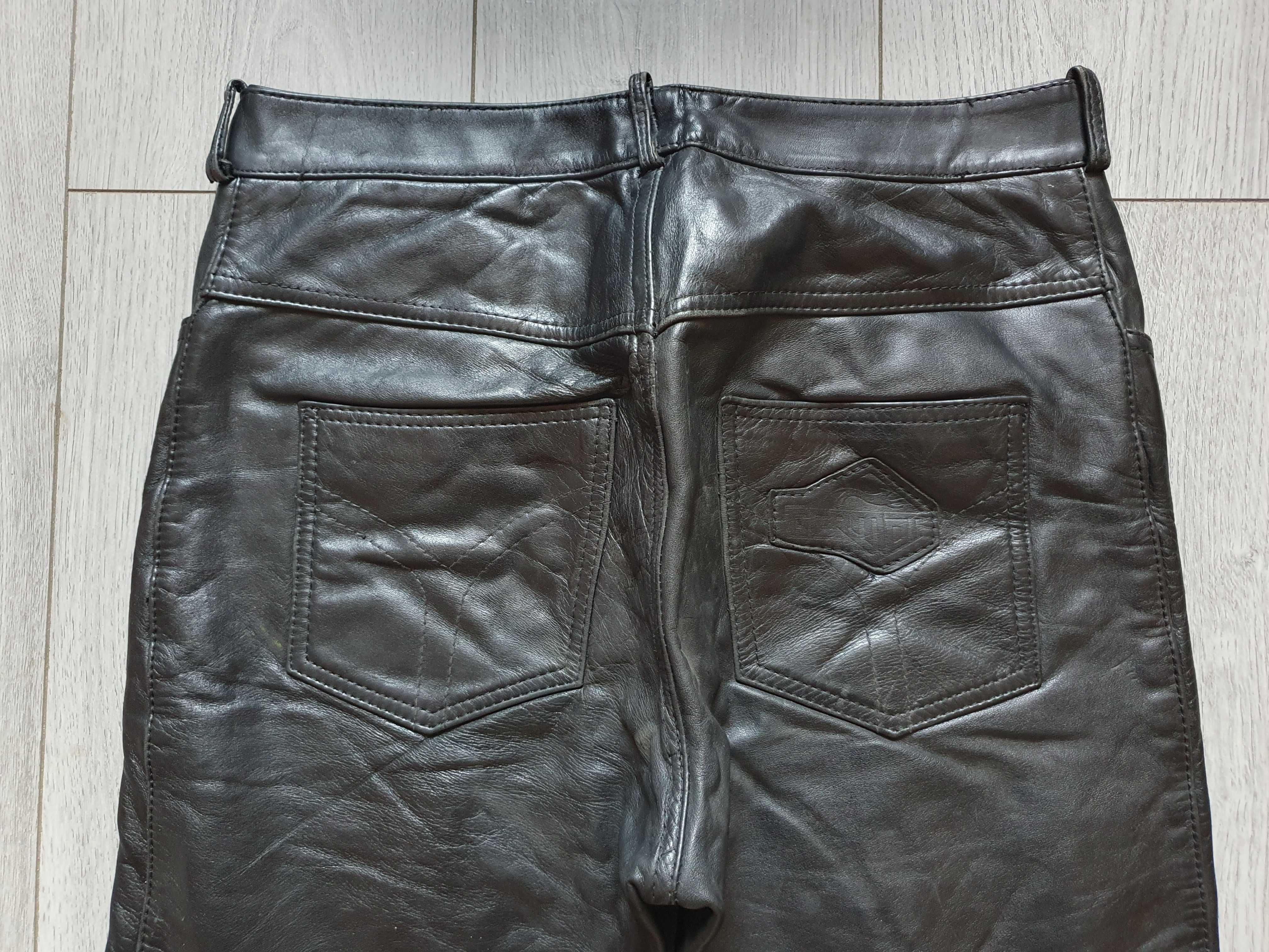 Pantaloni de piele GERMOT (rock, motor, biker) - Talie 81 cm
