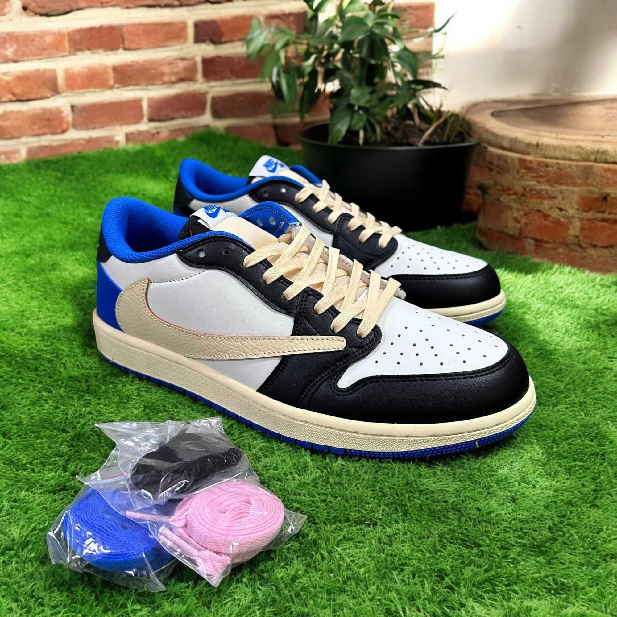 Adidasi  Jordan 1 Travis x Fragment Blue - Adidasi Premium FULL Box