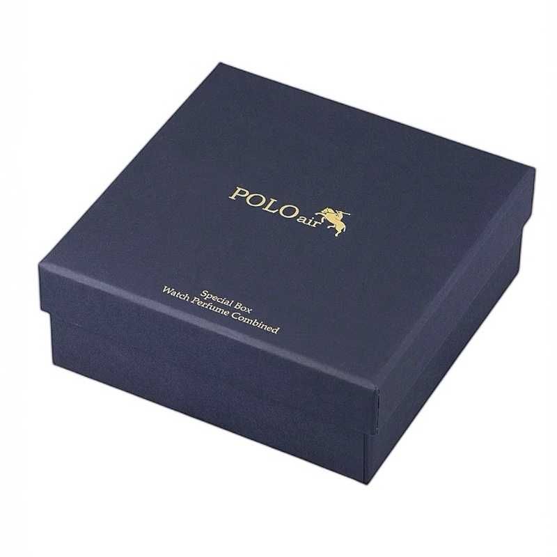 Мъжки комплект, 55 мл Парфюм и часовник, Polo Air, Злато/Черно