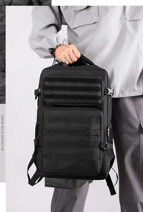 Rucsac Militar Tactic 4 compartimente impermeabil 40L Nylon 1000D Negr