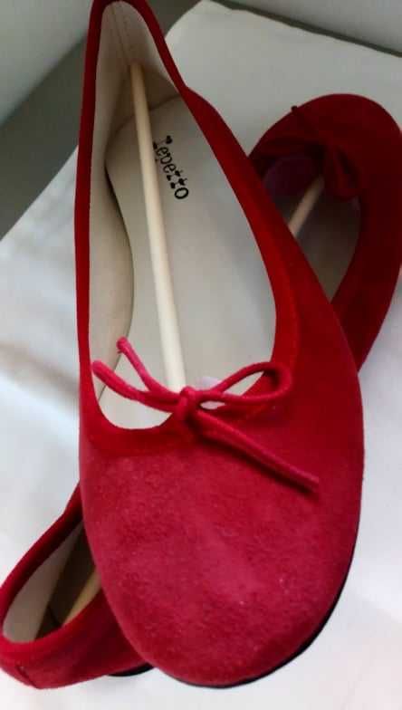 НОВИ обувки балерина, кожа 100%, велур, REPETTO  PARIS, Франция, 38,5