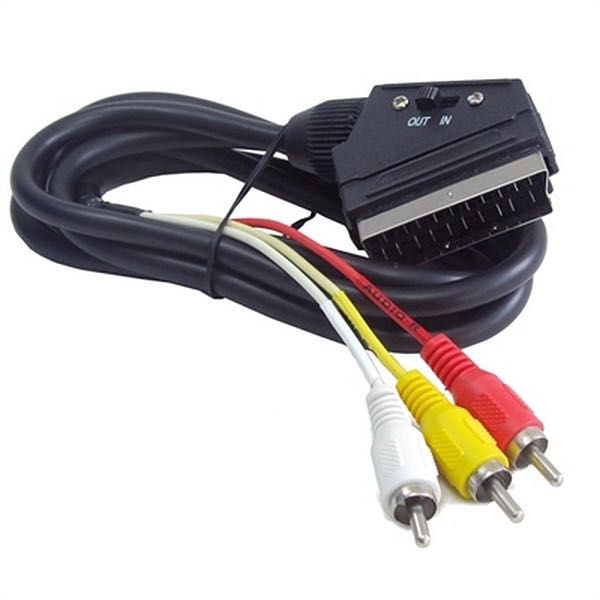 Cablu scart (euroscart) la 3RCA cu comutator in/out cod 206