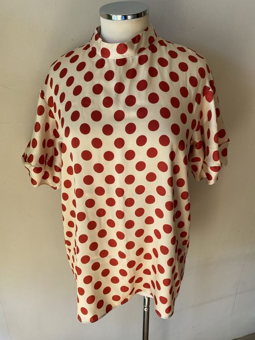 Бежов топ на червени точки, Zara, M/ L