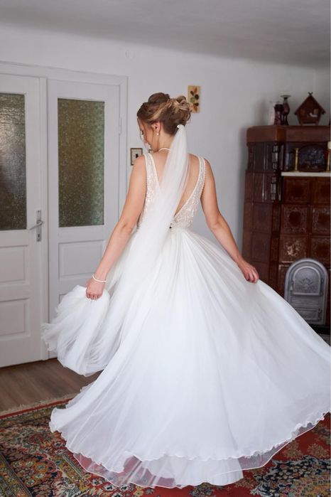 Rochie Mireasa S-M matase naturala