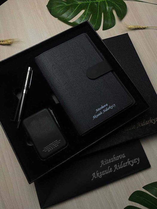 Именной премиальный подарочный набор в коробке пауер банк 15216