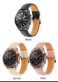 Каишки естествена кожа 20 мм-Galaxy Watch3/4/5/ Watch 6, Huawei GT