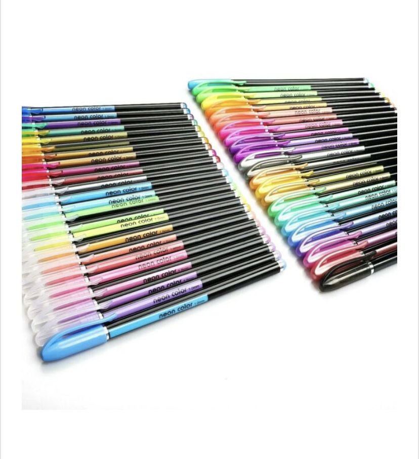 Химикалки, Гелови, цветни, неонови и брокатни, комплект от 48 цвята